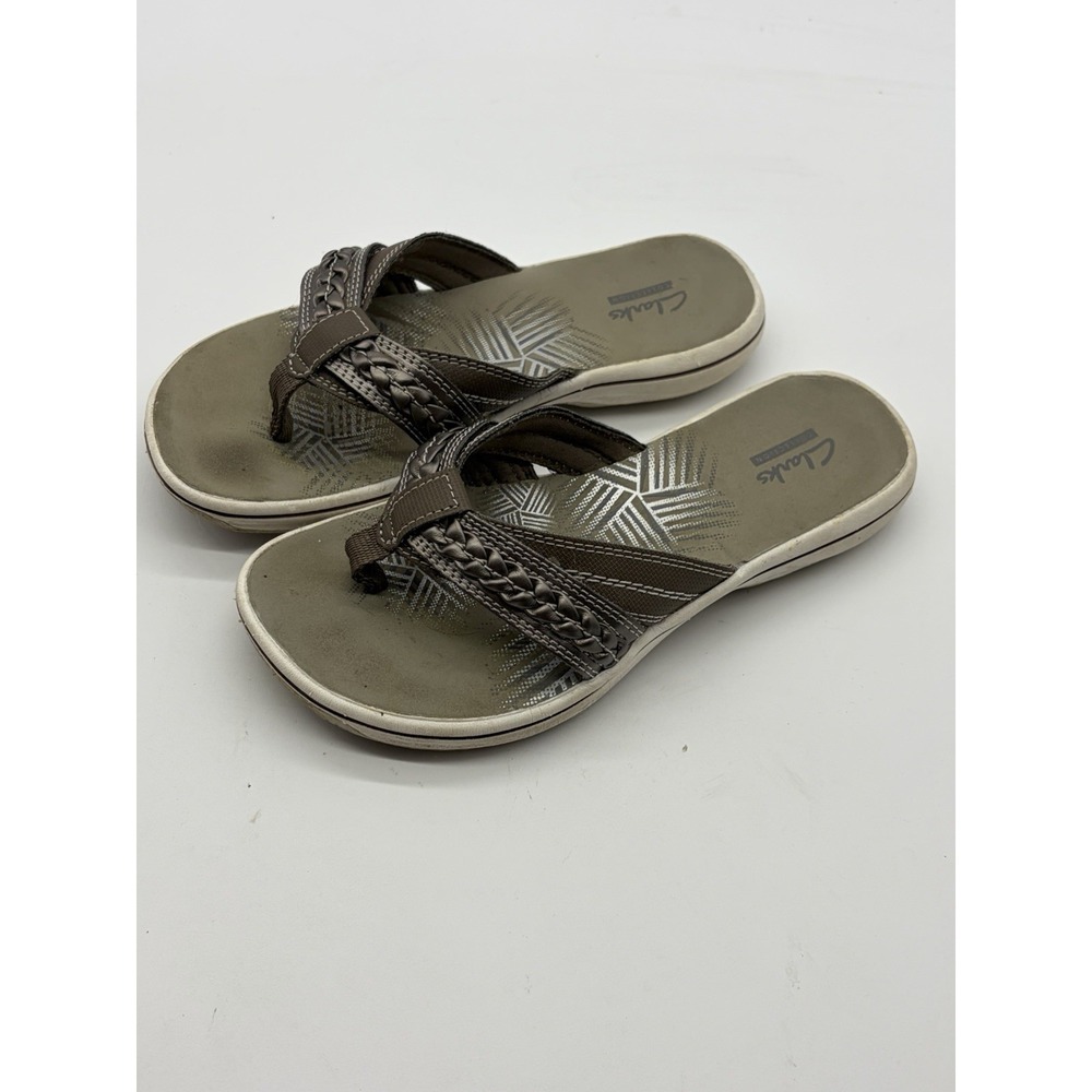 Clarks Collection Breeze Sea Women Brown Thong Flip Flop Sandals Size 5